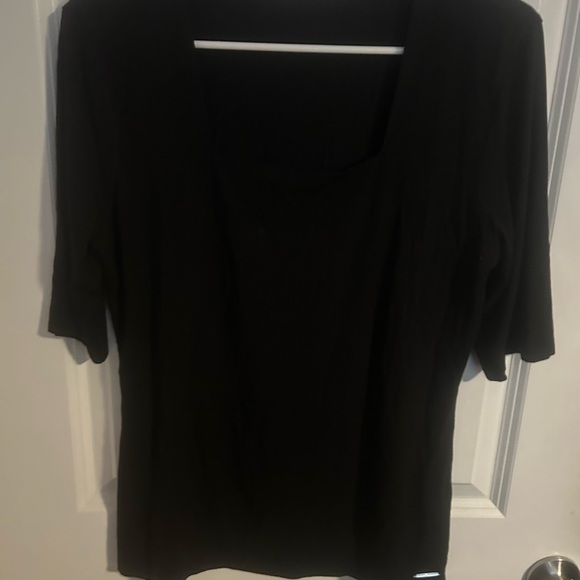 Elie Tahari Black Fitted 3/4 Sleeve Blouse - Picture 2 of 3